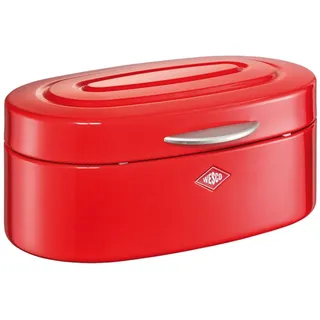 Wesco Single Elly Brotkasten in der Farbe rot, pulverbeschichtetes Stahlblech, Lüftungslöcher und stabiler Handgriff, 32,2 x 22 x 14 cm