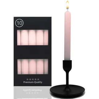Candelo 10er Set Rosa Stabkerzen Tafelkerzen 18,5 cm Kerze mit 7,5 Std Brenndauer - für Kronleuchter und Kerzenständer - Perfekte für jeden Anlass