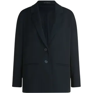 Longblazer BETTY BARCLAY "Longblazer mit Reverskragen", Damen, Gr. 44, blau (dunkelblau), Obermaterial: 96% Polyester PES. 4% Elasthan EL., Blazer Longblazer