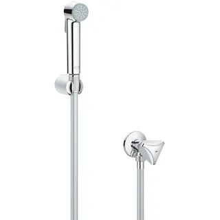 Grohe Grohe, Badarmatur, Tempesta F Brauseset mit Knopfbetätigung und Eckventil (chrom)