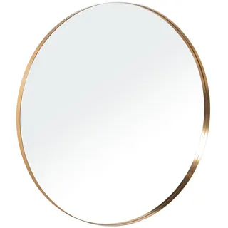 DRW 72166 Runder Wandspiegel aus Metall in Gold, 100 x 100 x 3 cm, Medidas: 100x100x3cm
