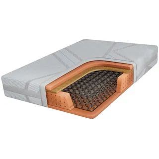 MKS Federkernmatratze Nova - 140/200 - H3/H4 - Lux , Hellgrau , Textil , H3 + H4 , Füllung: Schaumstoff , Rechteckig , 140x200 cm , Oeko-Tex® , atmungsaktiv, Bezug abnehmbar/waschbar, wendbar, schadstoffgeprüft , Schlafzimmer, Matratzen