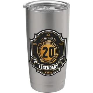20. Geburtstag 20 Jahre aged 20 Years Whiskey Whisky Doppelwandiger Edelstahl-Thermobecher