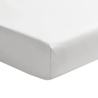 Essix Spannbettlaken, Baumwoll-Satin Palazzo, Weiß, 80 x 200 cm,