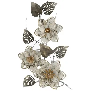 Myflair Möbel & Accessoires Wandbild "Blumen, silber/weiß", aus Metall, Blumenranke, farbe bild(er): silber