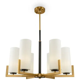 Maytoni Deckenleuchte Fortano in Messing und Weiß E27 6-flammig gold , messing