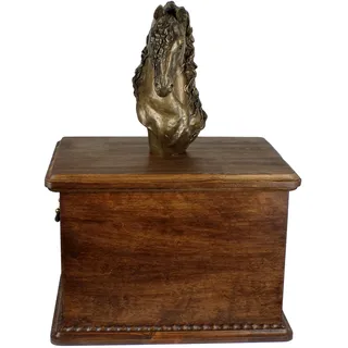 Friesisches Pferd - große Urne für Pferdeasche, personalisierte Urne mit einer Statuette, Pferdeasche-Box von der Marke Art-Dog