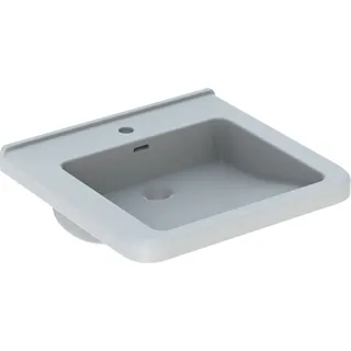 Geberit Waschtisch Square RENOVA COMFORT barrierefrei, mit Hahnloch, mit Überlauf 550 x 525 mm weiß - Weiß