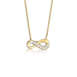 Elli PREMIUM Halskette Damen Infinity Unendlich Liebe Topas in 585 Gelbgold