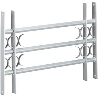 Relaxdays Fenstergitter Einbruchschutz, ausziehbar, für außen, Stahl, 450 x 700-1050 mm, Sicherheitsgitter, grau