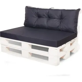 Setgarden Mix Set Palettenkissen 120x60x10cm Sitzkissen + Rückenkissen 120x50cm 1tlg Schwarz