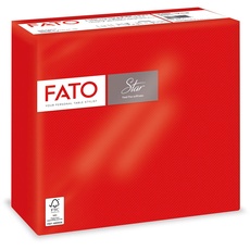 Fato, Einweg-Papierservietten, Weichheit und Flauschigkeit, 40er-Pack Servietten, Größe 38x38, gefaltet in 4 und 2 Lagen, Farbe Rot, 100% reines Zellulosepapier, FSC zertifiziert