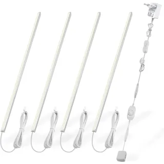 Cefrank V-Form LED-Beleuchtungsset - 4er-Set 30 cm Dimmbare, Nahtlose Unterbauleuchten - Elegante & Effiziente Beleuchtung - 1200lm, 12W (Warmweiß)