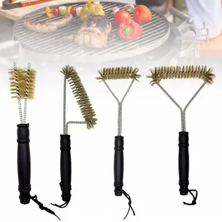 4 Stück Grillbürste Messing Messingbürste Grill Grillbürste für Gussrost
