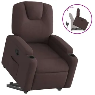 Relaxsessel mit Aufstehhilfe Dunkelbraun Stoff - Braun, Dunkelbraun