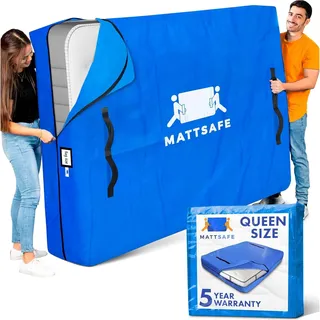 Matratzentasche mit 8 Griffen zum Umziehen und Aufbewahren - Queen-Size - wiederverwendbarer Bezug mit starkem Reißverschluss - extra Dicker Matratzenschutz - MATTSAFE by Nordic Elk