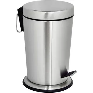 MSV Kosmetikeimer "Conic" Mülleimer Treteimer Abfalleimer - 5 Liter – mit herausnehmbaren Inneneimer - Silber