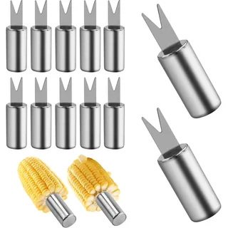 12 Stück Edelstahl Maiskolben Halter Kinder Food Spieße Maiskolbenhalter Maiskolben Spieße Metall Mais Piekser Mais Spieße Mais Picks Maishalter Bbq Mais Halter Edelstahl Maiskolben Spieße Kinder