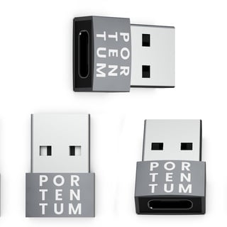 PORTENTUM USB auf USB C Adapter – 480 MB Geschwindigkeit – Premium-Zink ermöglicht mit hoher Hitzebeständigkeit – Adapter USB auf USB C mit nur 4 Gramm