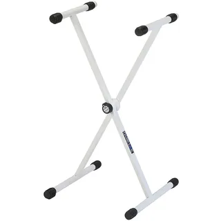 QUIK LOK - T10-WH X-förmiger Keyboardständer Weiß, Keyboardständer, 9 Höhenstufen, Verstellbar in X-Form, Basis-Tiefe 46,3 cm, Träger-Tiefe 35,7 cm, Weiß
