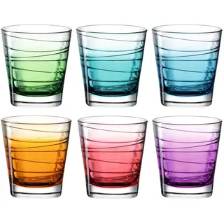 Leonardo Gläserset , Blau, Grün, Orange, Rot, Türkis, Violett , Glas , 6-teilig , 250,00 ml , Gläser, Gläsersets