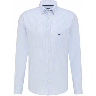 FYNCH-HATTON Langarmhemd, mit Button-Down-Kragen, blau