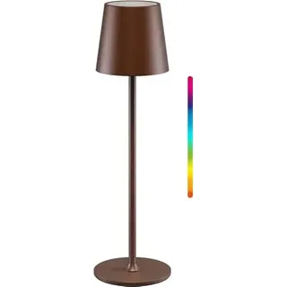 LED Tischlampe kabellos, stufenlos dimmbar, Tischleuchte RGBW Licht, kupfer