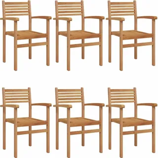 vidaXL Garten Stapelstühle 6 pcs Braun 55.5 x 55.5 x 90 cm - Braun