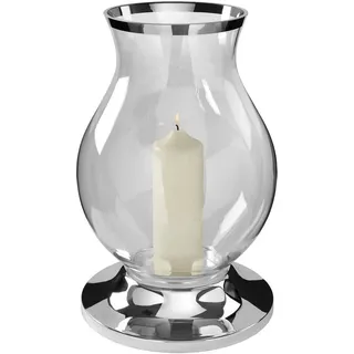 Fink Windlicht »BIG« Silberfarben - aus Metall vernickelt und Glas, silberfarben