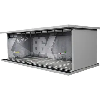 Harilla 1/64 Parkplatz Modell Szene, Autos Parkhaus Autovitrine für Sportwagen, Graffiti 86 Parkplatz Szene LED Licht, Parkhaus Vitrine Auto Veranstalter Tischdekoration für Spielzeugautos, Stil c