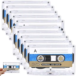 LEKEFETO 10 Stück Audio Kassetten Leer, Leere Mikrokassettenbänder, Audio Cassette Empty Cassette Tapes, Rauscharm Audiokassetten, 60 Min Musikkassette, für Vorträge und Seminare