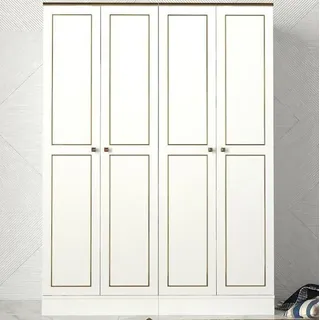 Kleiderschrank Schrank Wandschrank Garderobe Schlafzimmer Modern Weiß 140cm - Weiß