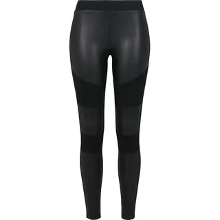 Urban Classics Damen Ladies Fake Leather Tech Yoga-Hose Leggings, Schwarz (Black 00007), W(Herstellergröße: 4XL)