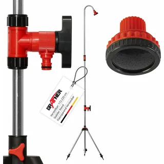 Grafner® Gartendusche Gartenbrause Stativ Alu 172-220cm Pooldusche Campingdusche GD10820