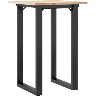 vidaXL Esstisch O-Gestell 50x50x75 cm Massivholz Kiefer und Stahl - Braun