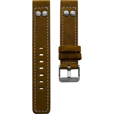 Oozoo Armband Uhrenband Uhrenarmband Leder Lederband mit Dornschließe Dunkelbraun/Niete 28 mm