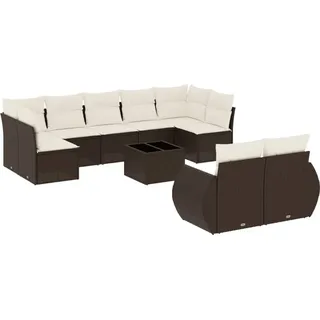 VidaXL 3221832, Cremefarben, Rattan, Gehärtetes Glas, 110 kg, Erwachsene & Kinder, 550 mm, 550 mm - Creme