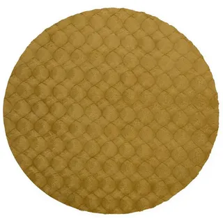 Obsession Hochflorteppich , Gelb , Textil , Uni , rund , für Fußbodenheizung geeignet, vegan , Teppiche und Böden, Teppiche, Runde Teppiche