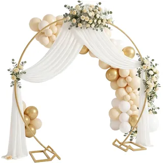 Relaxdays Luftballon Bogen, Metall, Hochzeit, Geburtstag, Verlobung, HxB: 210x240 cm, Blumen, Ballons, Traubogen, Gold
