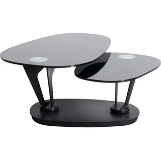 Kare Design Couchtisch Franklin, Schwarz, Wohnzimmertisch, Beistelltisch, Stahlgestell, Keramik Nutzfläche, 41x150x60 cm (H/B/T)