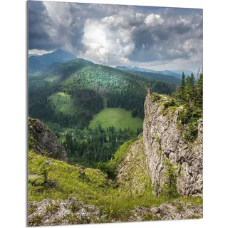 Herdabdeckplatte 40x52 Glaskeramikkochfeld Abdeckung Spritzschutz Glasplatte Deko Schneidebrett, Landschaft Berge
