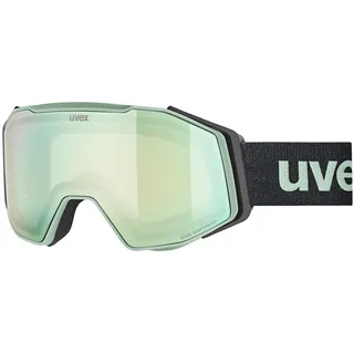Uvex gravity FM - stylische, verspiegelte Skibrille mit Anti-Fog-Beschichtung und Over-The-Glasses-Konstruktion für Damen und Herren - oxid green matt/opal-clear - one size
