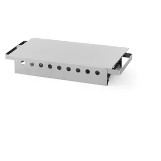 HENDI Speisewärmer, 2 Teelichter Edelstahl, Eloxierte Aluminiumplatte kratzfest, Buffetwärmer, 330x180(H)65mm, Aluminium,