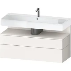 Duravit Qatego Waschtischunterbau, 1 Auszug und 1 Schublade, 1190x470x590mm, Nische Weiß Supermatt, QA4396084, Farbe: Weiß Supermatt