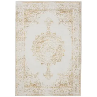 benuta Vintage-Teppich George waschbar 240x340 cm , Creme, Gelb , Kunststoff , Vintage , Rechteckig , 240x340 cm , Oeko-Tex® Standard 100 , in verschiedenen Größen erhältlich, rutschfeste Unterfläche, waschbar , Teppiche und Böden, Teppiche, Vintageteppiche