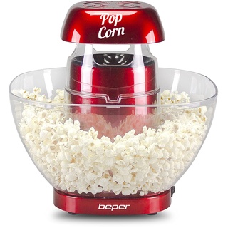 BEPER P101CUD052 Popcornmaschine Heißluf - Popcorn Maschinen mit abnehmbarer Popcornschüssel ohne Fett und Öl