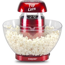 BEPER P101CUD052 Popcornmaschine Heißluf - Popcorn Maschinen mit abnehmbarer Popcornschüssel ohne Fett und Öl
