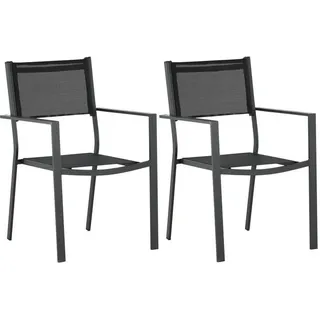 VCM Copacabana Stapelsessel 56,5 x 88 x 61 cm schwarz 2 St.