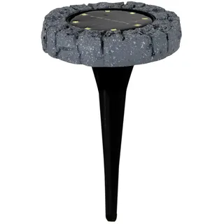 NÄVE Solarleuchte Kunststoff Ø 12 cm x 12,5 cm 3er Set grau