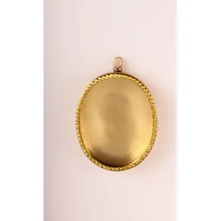 Wand-Reliquiar Oval Messing mit Perlrand 10 cm - Gold